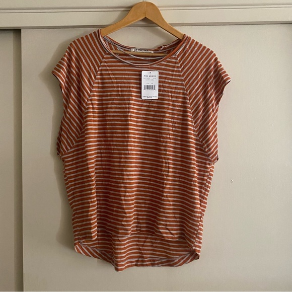 Free People - We The Free Halo Striped T-Shirt in copper XS - Picture 3 of 9